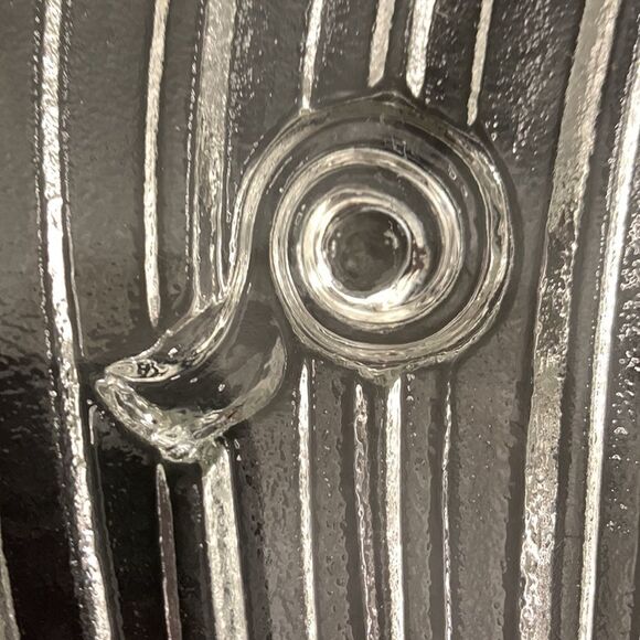 Shell Snail Shape Feet Clear Glass Serving Decorator Tray Platter Textured Heavy - Picture 6 of 9